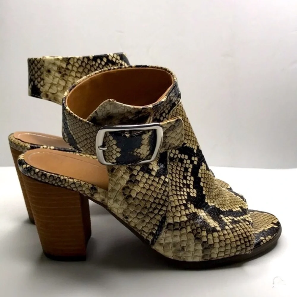 Vionic Perk Blakley Snakeskin Peep Toe Booties
